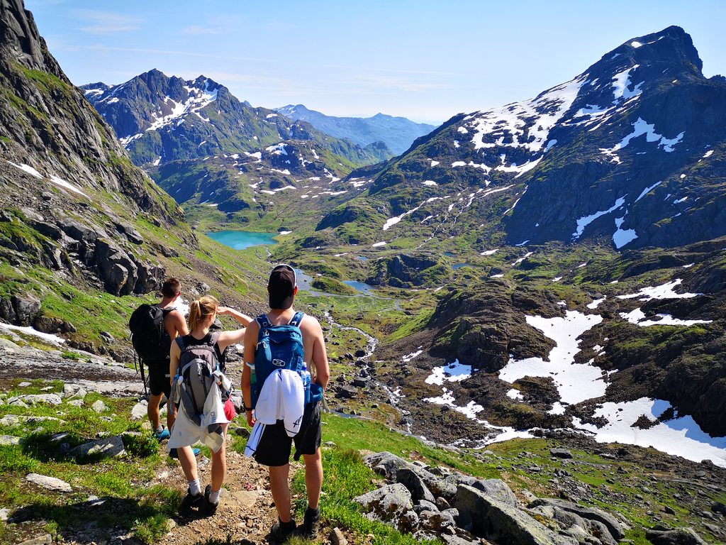 Outdoor mountain walk supporting mental refresh in Norway