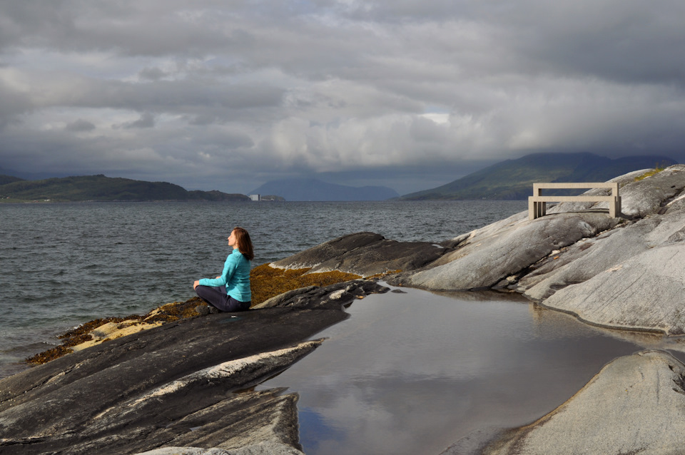Peaceful outdoor moment in a calm natural setting in Norway
